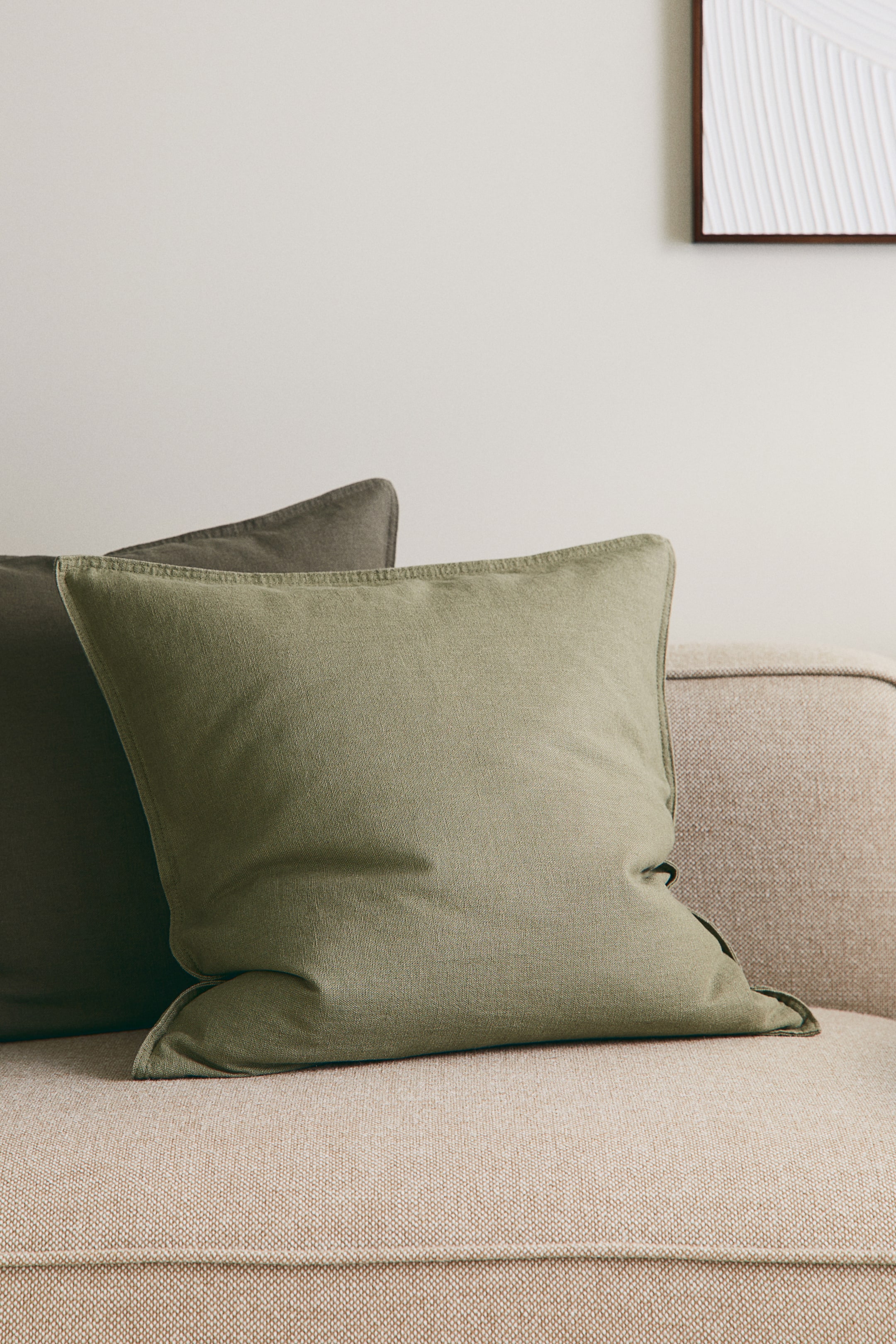 Embroidered Cushion Cover with Climbing Plants