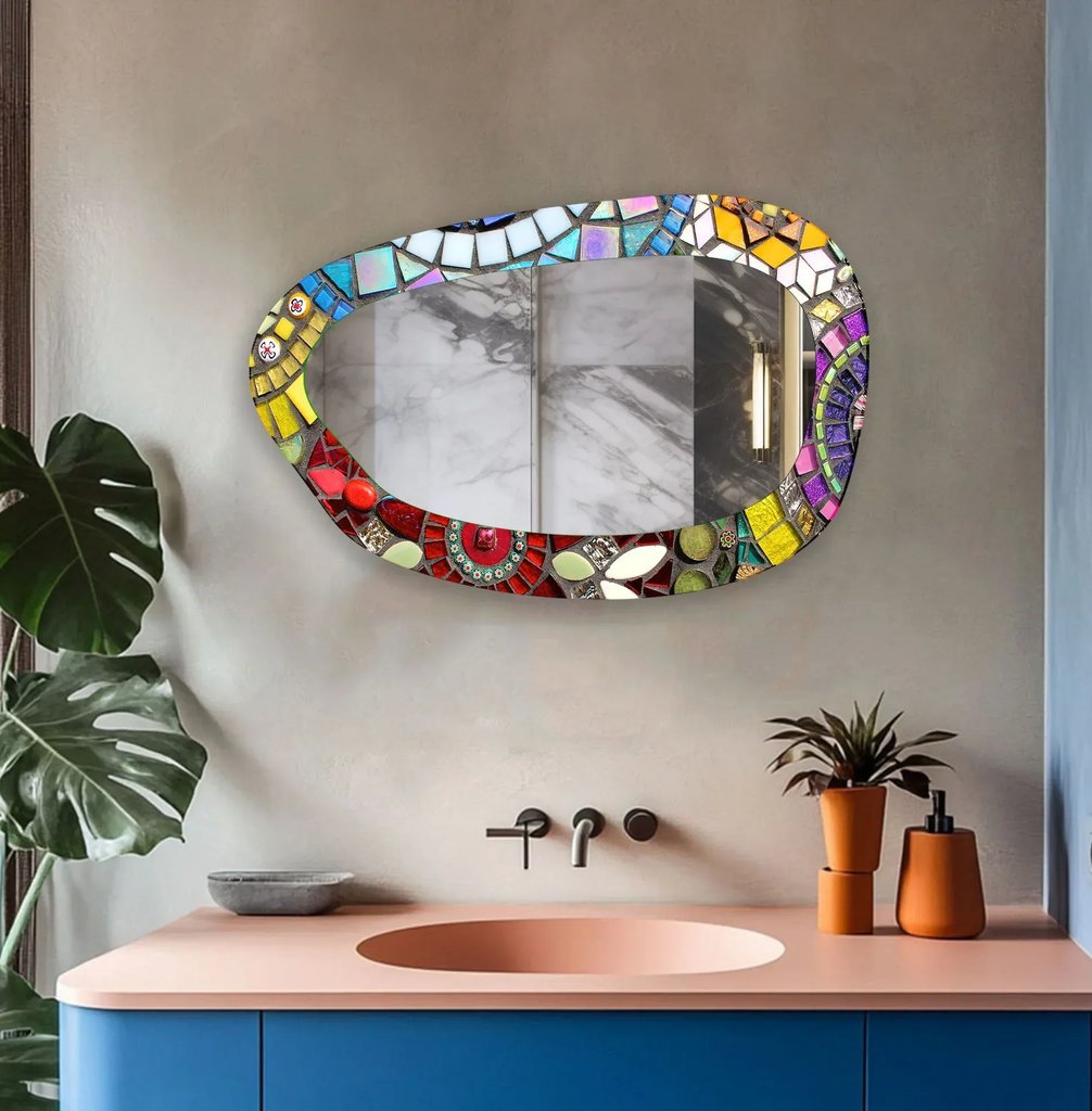 Irregular Shape Mosaic Decorative Wall Mirror