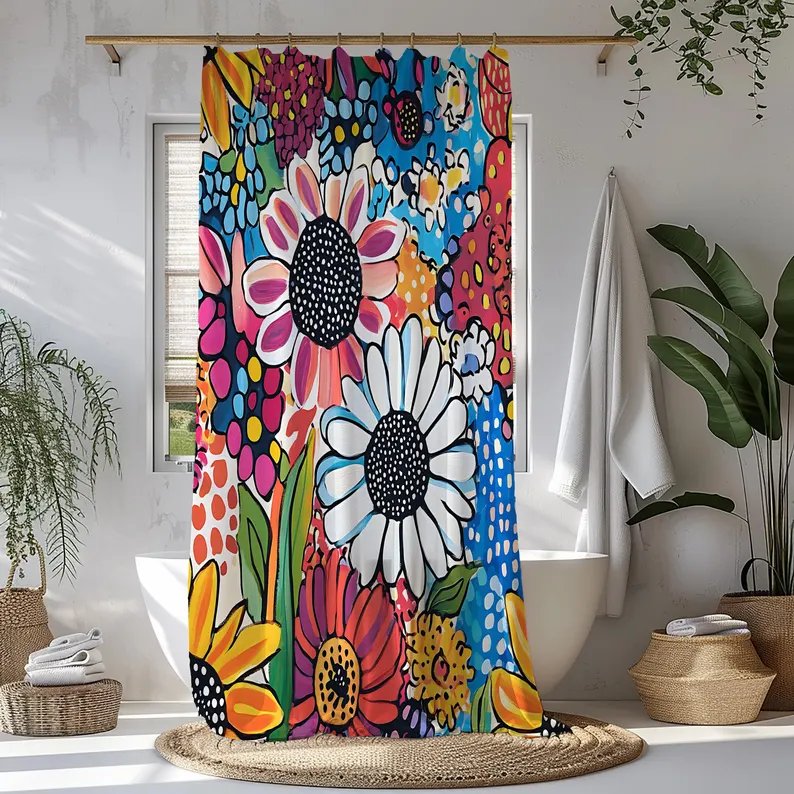 Bold Floral Shower Curtain