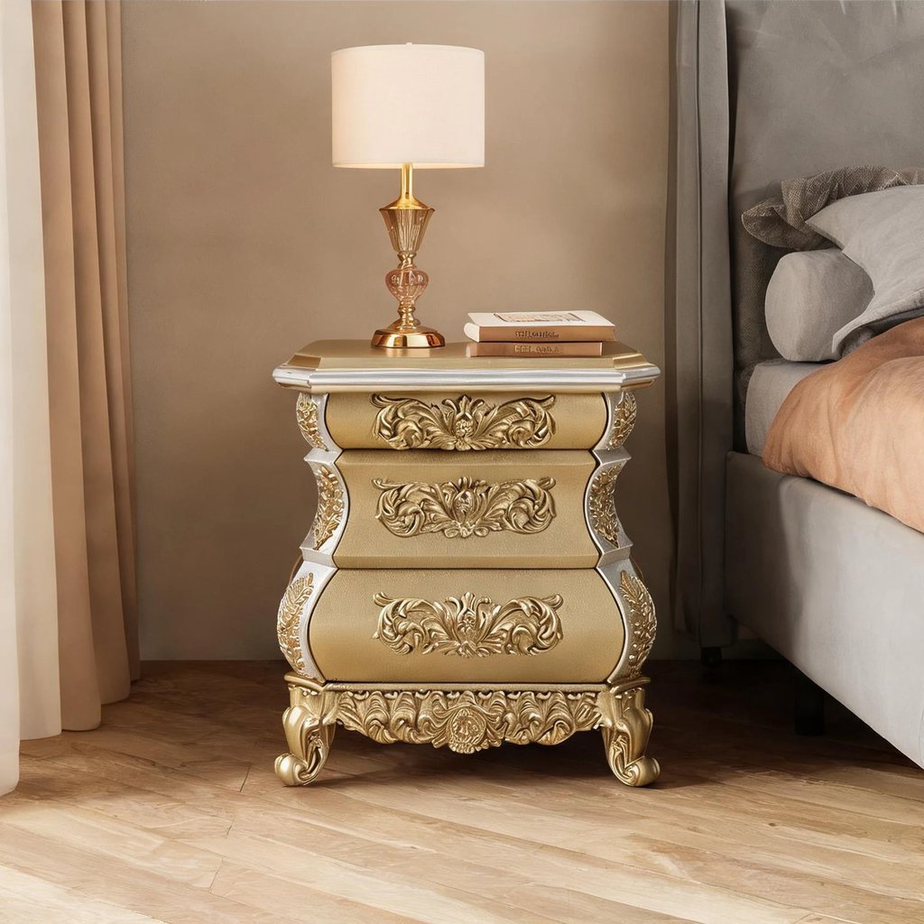 Ornate Gold Nightstand